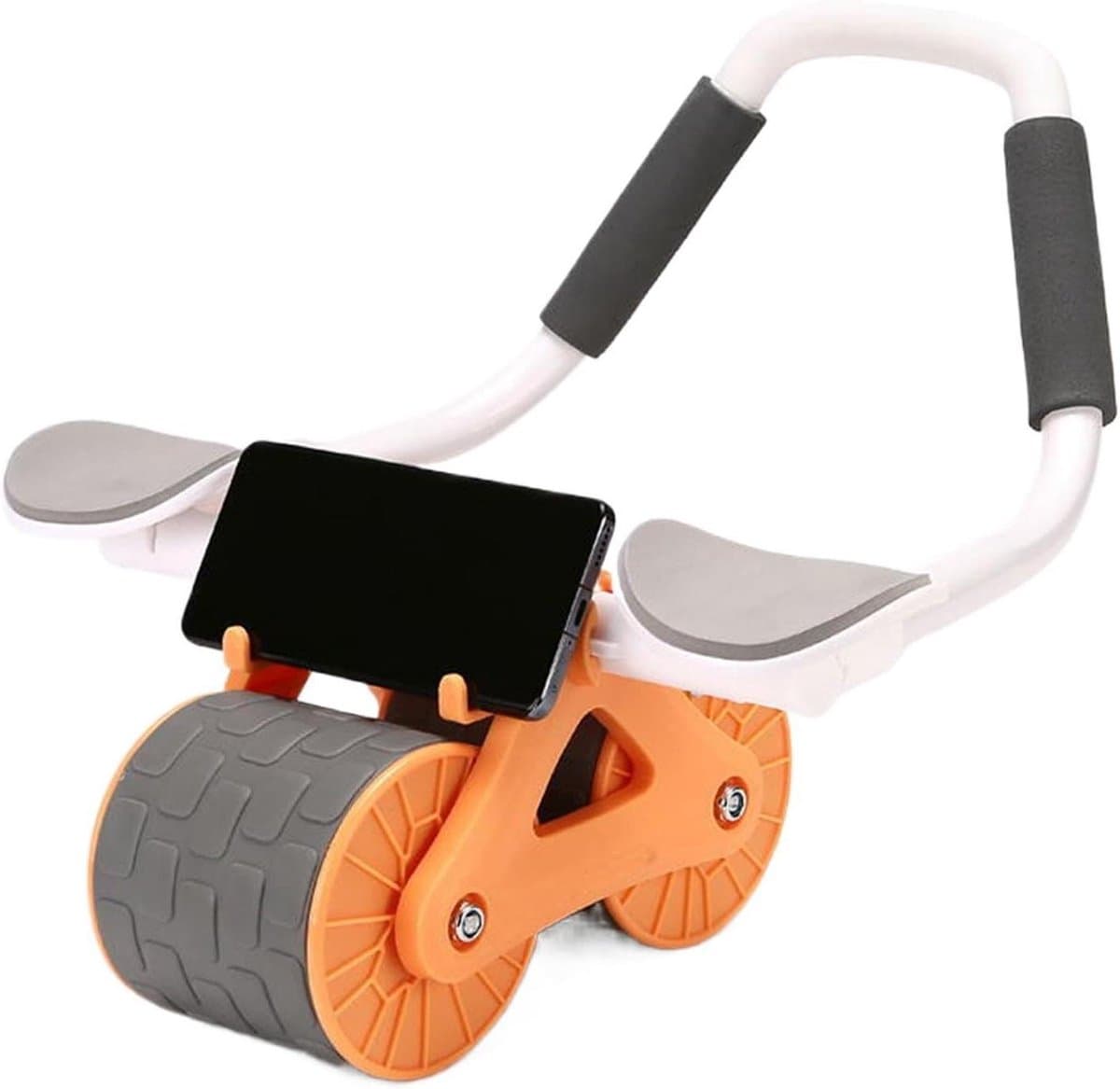 Buikspierroller - Buikwiel Trainingswiel - Core Training - Dubbelwiel Stabiliteit - 41.5 cm - Oranje