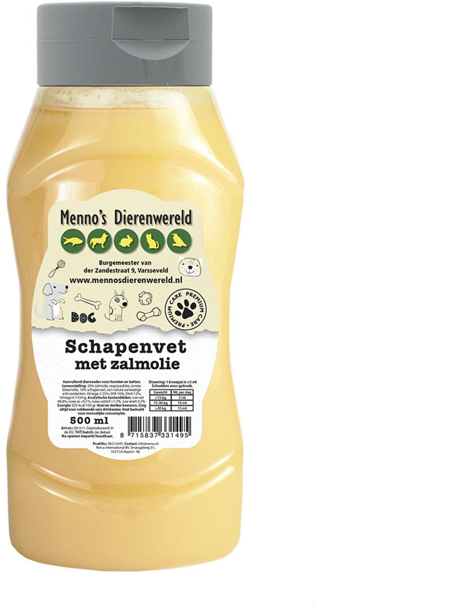 Hundos Zalmolie / Schapenvet Duo 500 ml