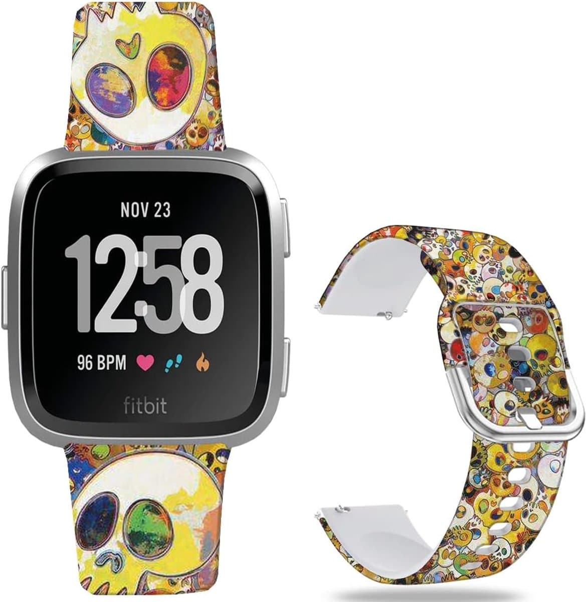 Halloween Scary Ghost of Death Bands Compatible with Fitbit Versa 2/Versa/Versa Lite/Versa SE Band Fancy Soft Sport - ShopVlot