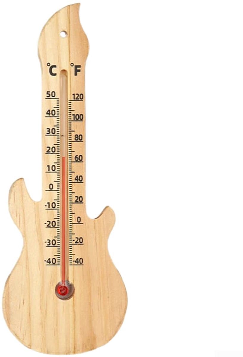 Houten Thermometer Hygrometer - Temperatuur Vochtigheid - Klimaat Monitoren - Dubbele Schalen - 22.5 cm x 8 cm - Houtkleur
