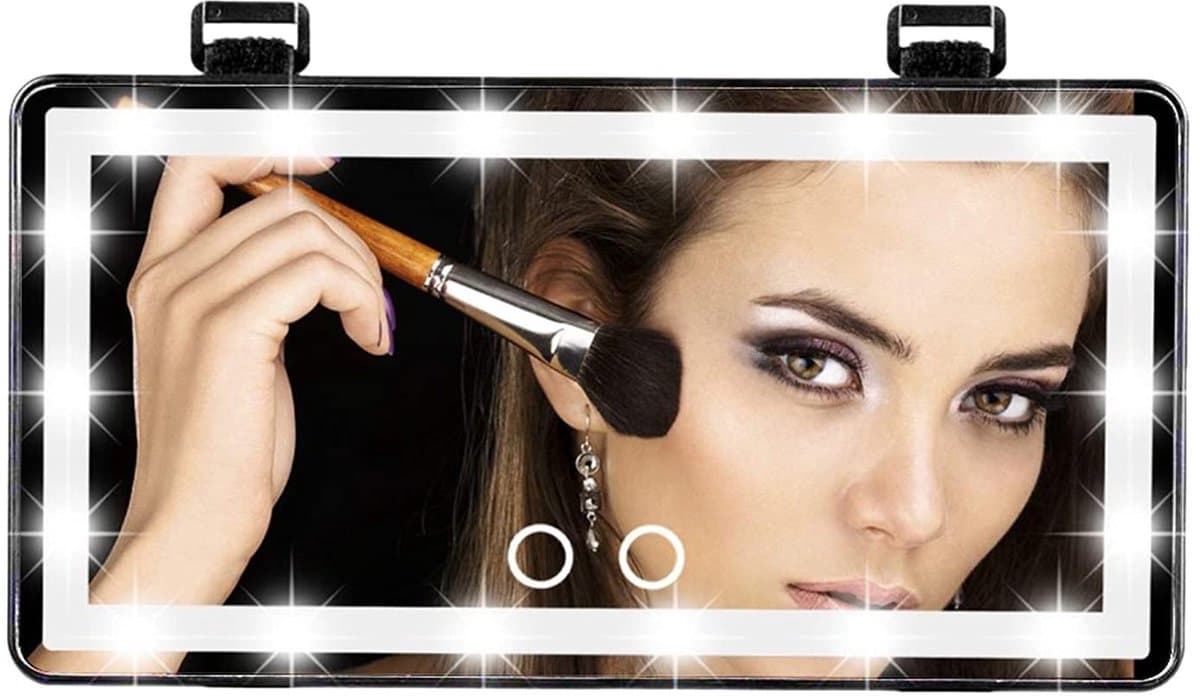 Omgoods - Auto Zonnevisser LED Makeup Spiegel - Oplaadbare Spiegels voor in de Auto