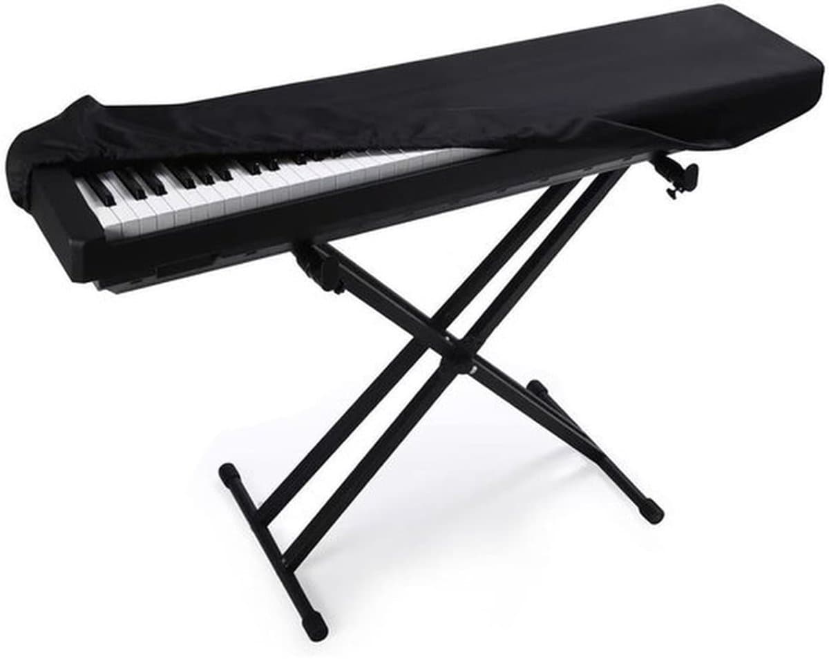 Stofhoes voor 88-toetsen pianoklavier, volledig dekkende beschermhoes voor muziekklavieren, geschikt voor digitale piano's - Zwart (134*29*19cm)