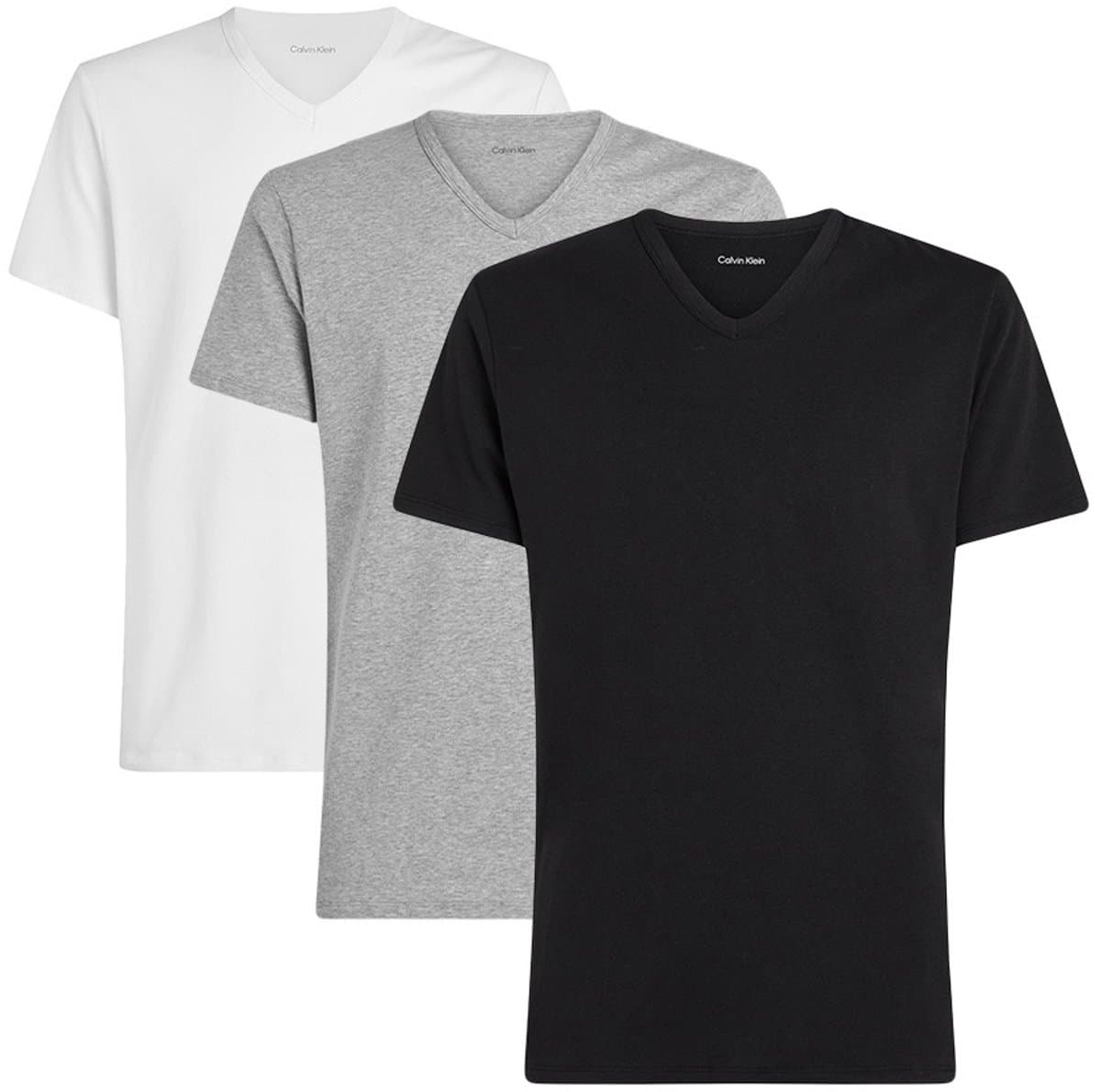 Calvin Klein MP1 T-shirt met V-hals, 3-delige set, zwart/wit/grijs gemêleerd, heren, 4XL