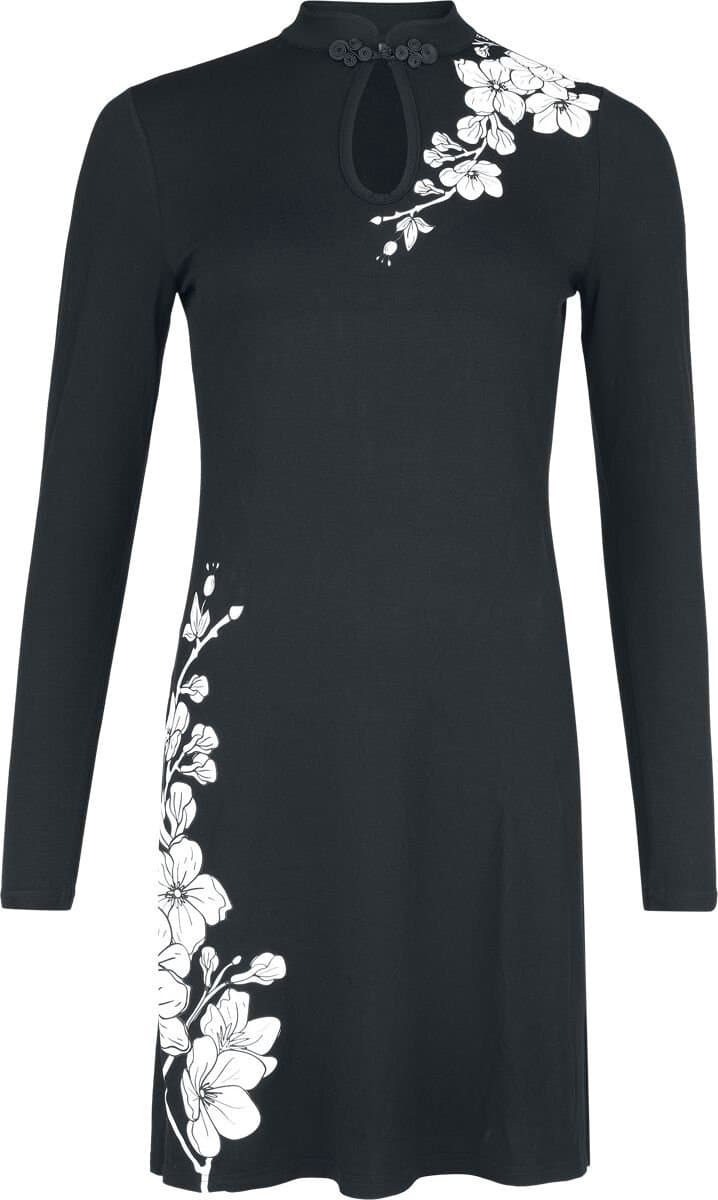 Pussy Deluxe Asia Dreams Blossom Dress Dames Mini-jurk - zwart - S