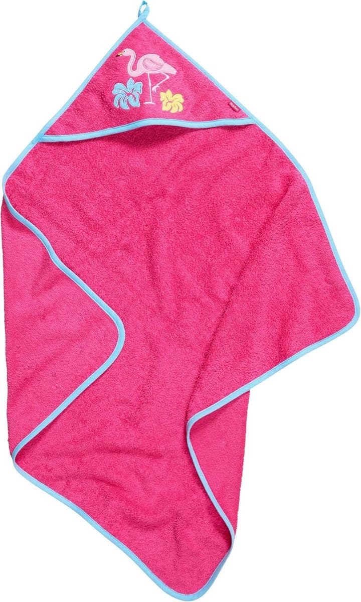 Baby Meisjes Badjas Katoen met Capuchon - Flamingo - 100x100 cm