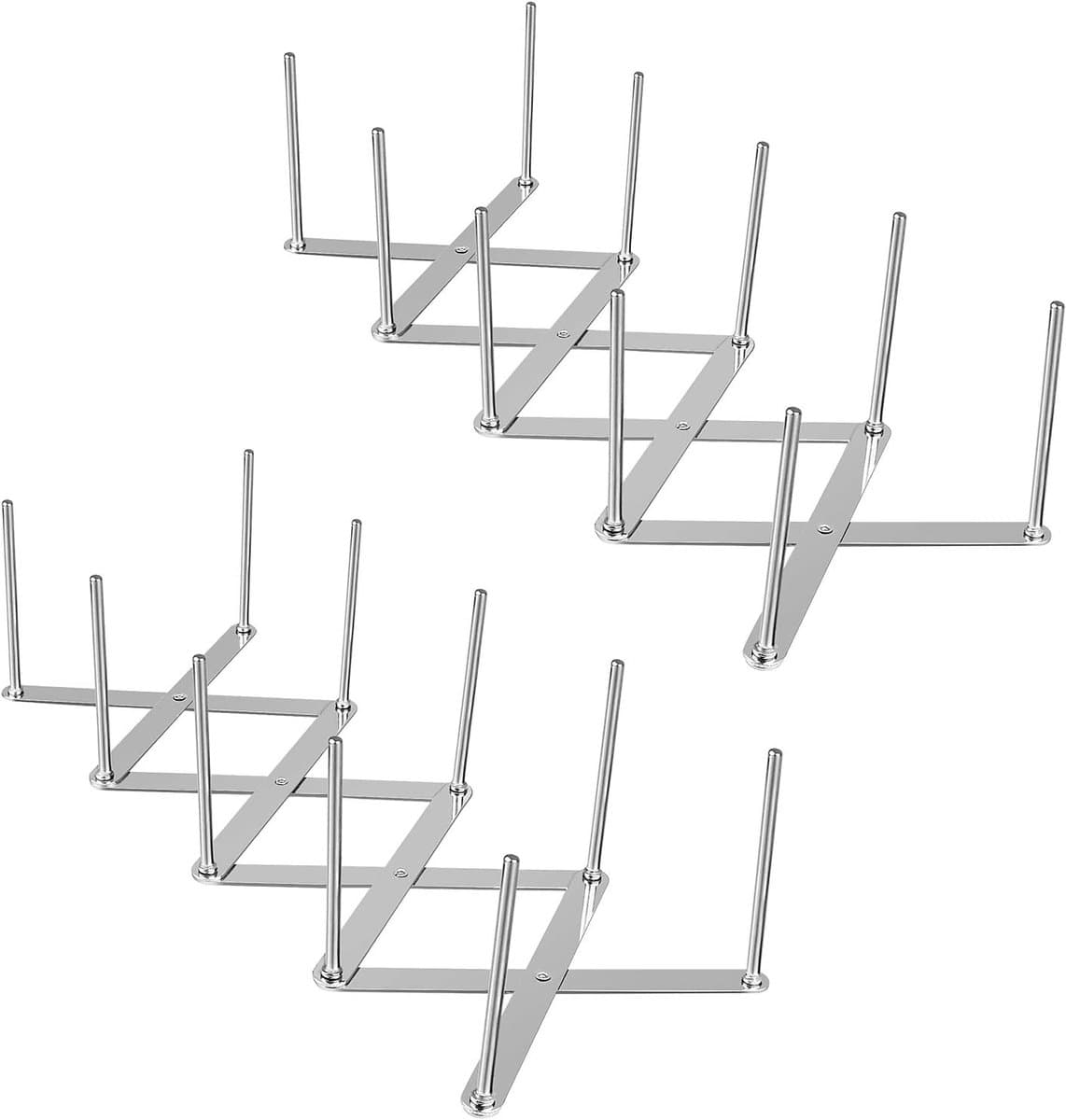 Dekselhouder - Dekselorganizer Voor Pannen - Verstelbaar & Multifunctioneel RVS Keukendekselhouders - 2 Stuks - Zilver