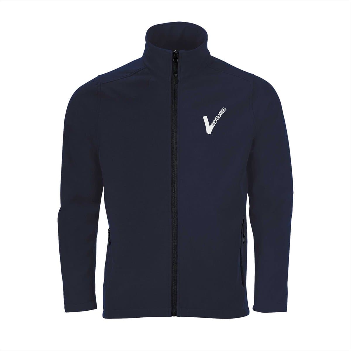 Security Softshell Jas met Beveiliging Logo – Waterafstotend – 2-Laags – Zonder Capuchon - Navy - 4XL
