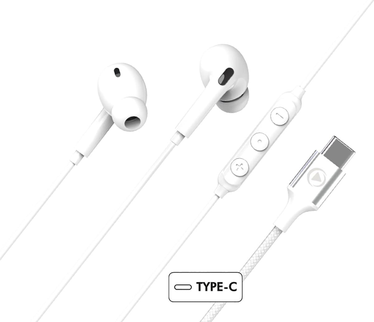 Bigben Connected Force Play - In-Ear Oortjes Bedraad - USB C - 100% Gerecycled - Wit