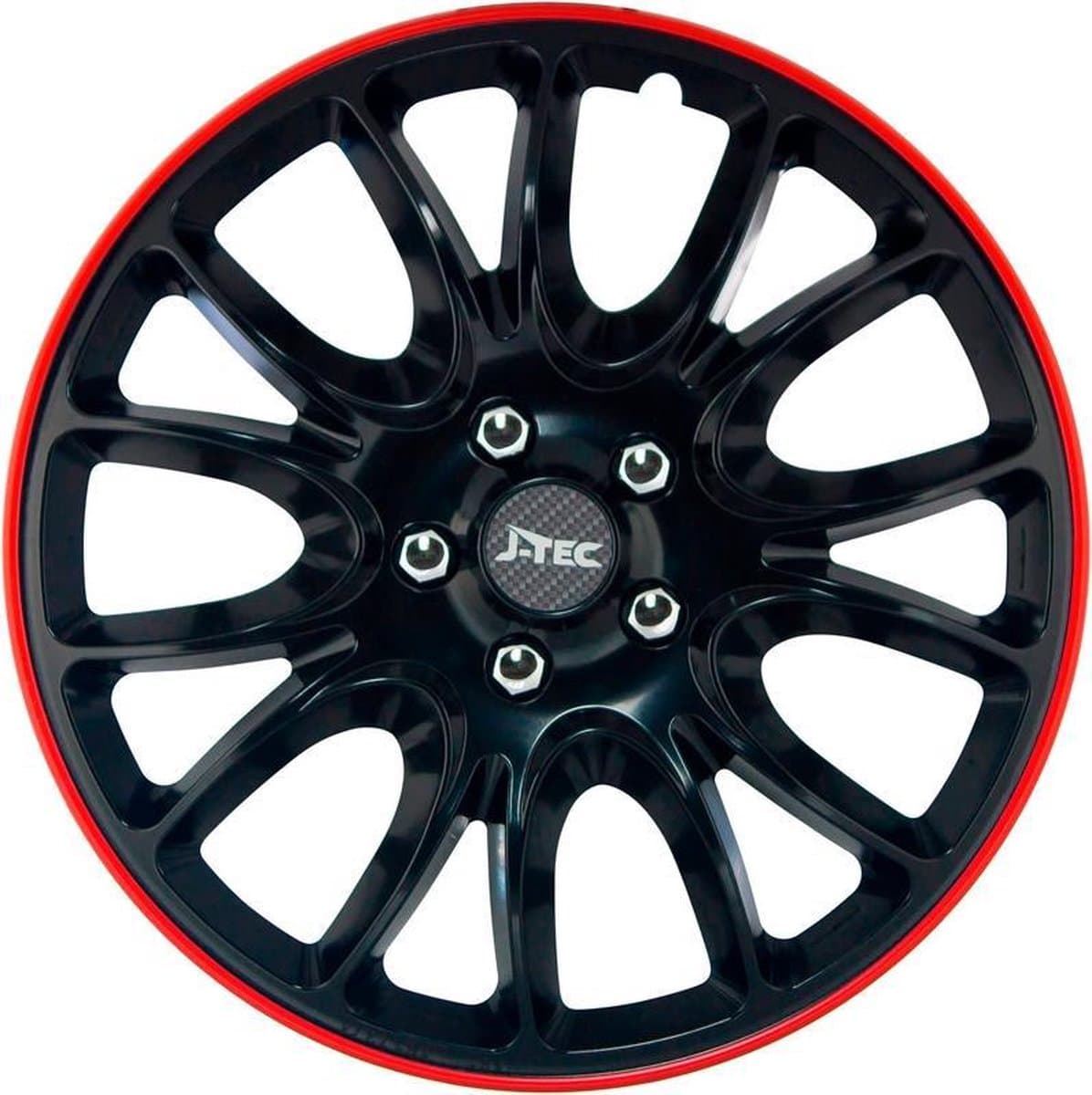 J-Tec Wieldoppen 14 inch Hero GTR zwart - Rode rand