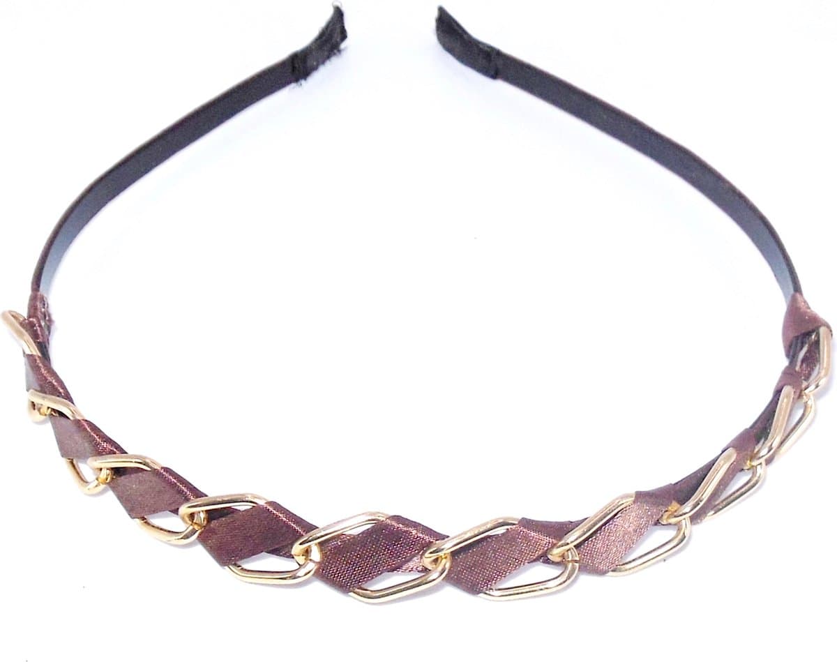Diadeem bruin met gouden schakels