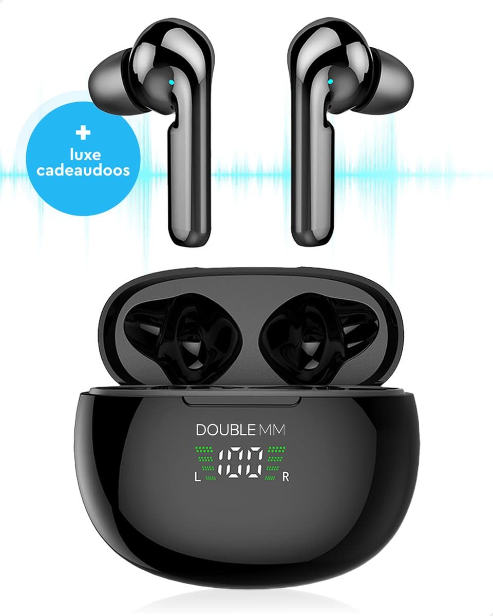 DOUBLE MM - Draadloze Oordopjes - Bluetooth Oordopjes - Oordopjes Draadloos - Oortjes - Sport Oordopjes -