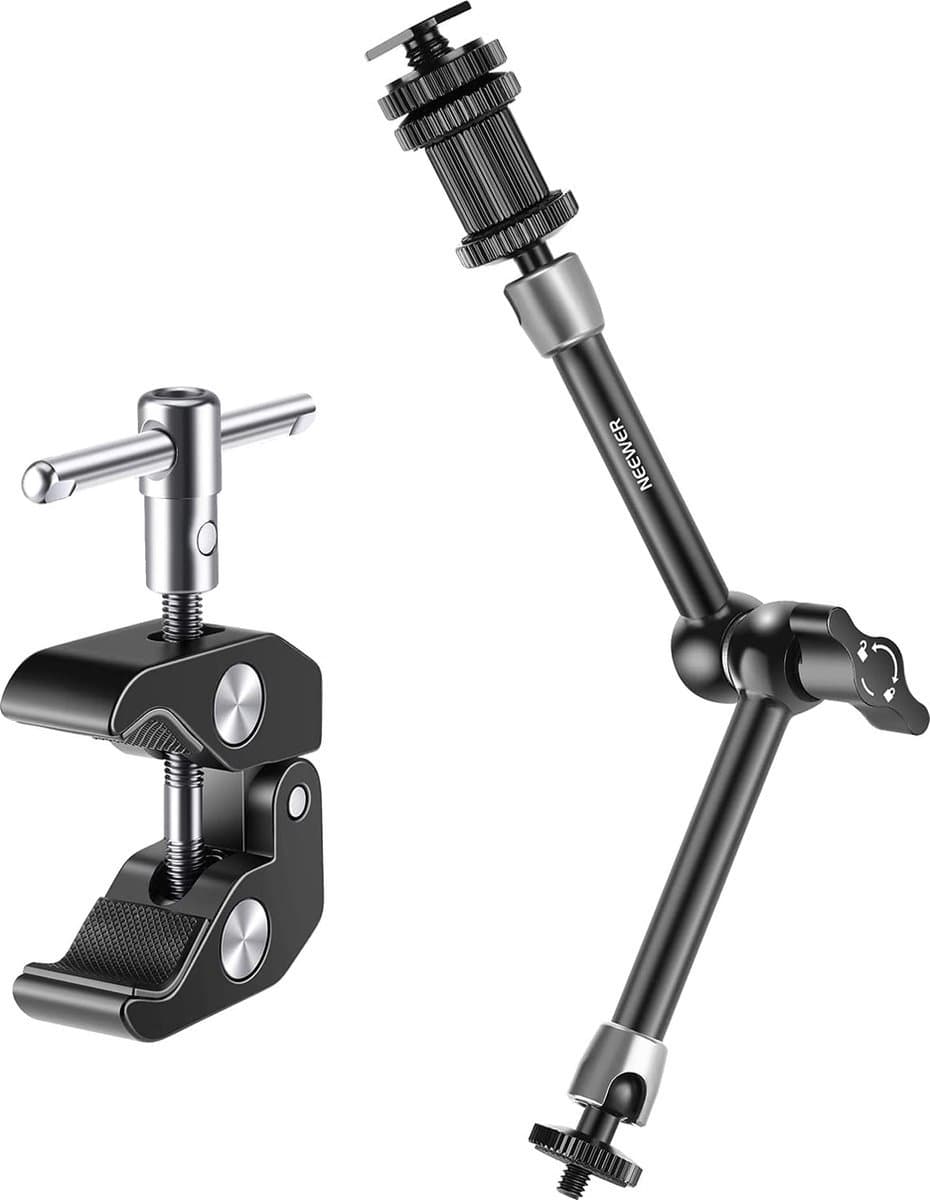 Verbeterde Super Klem en 11 Inch Verstelbare Frictie Power Scharnierende Magic Arm - Compatibel met SmallRig Camera Kooi/Installatie - Uitbreiding voor Monitor/LED Licht/Webcam - X01NSK326 Maximale Belasting