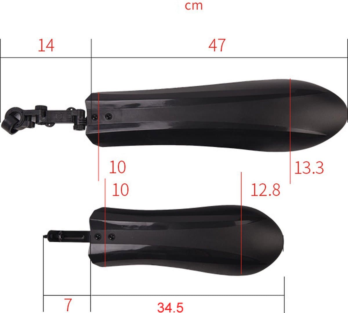 Universeel Fatbike Spatbord – Verstelbaar – Voor & Achter – Geschikt voor 20”, 24”, 26” & 27” wielen (tot 4.0 banden)