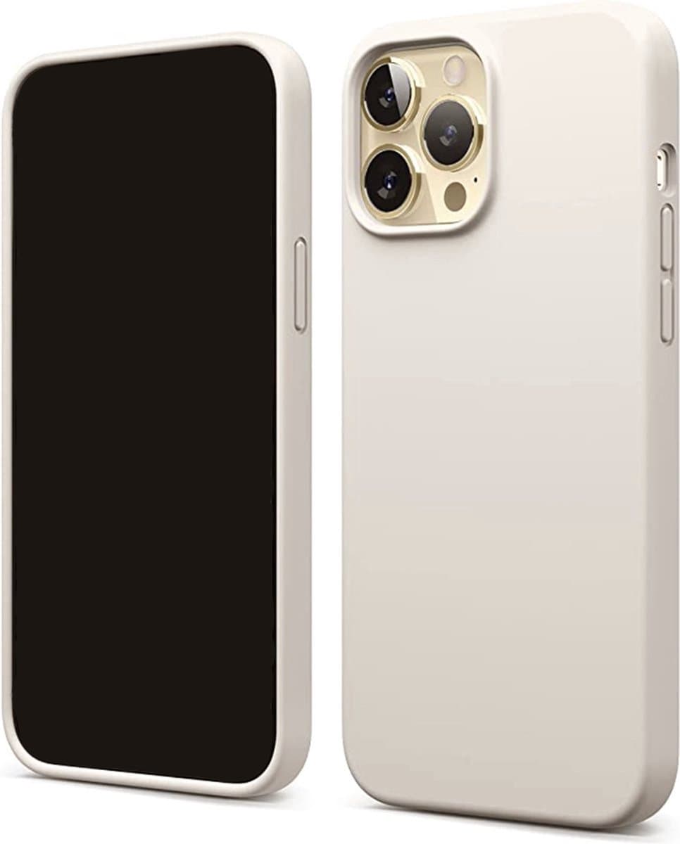 Innerlight® MobileCover+ - iPhone 14 - Creme Wit - Siliconen Backcover - Siliconen hoes - Geschikt als Creme iPhone 14 hoesje