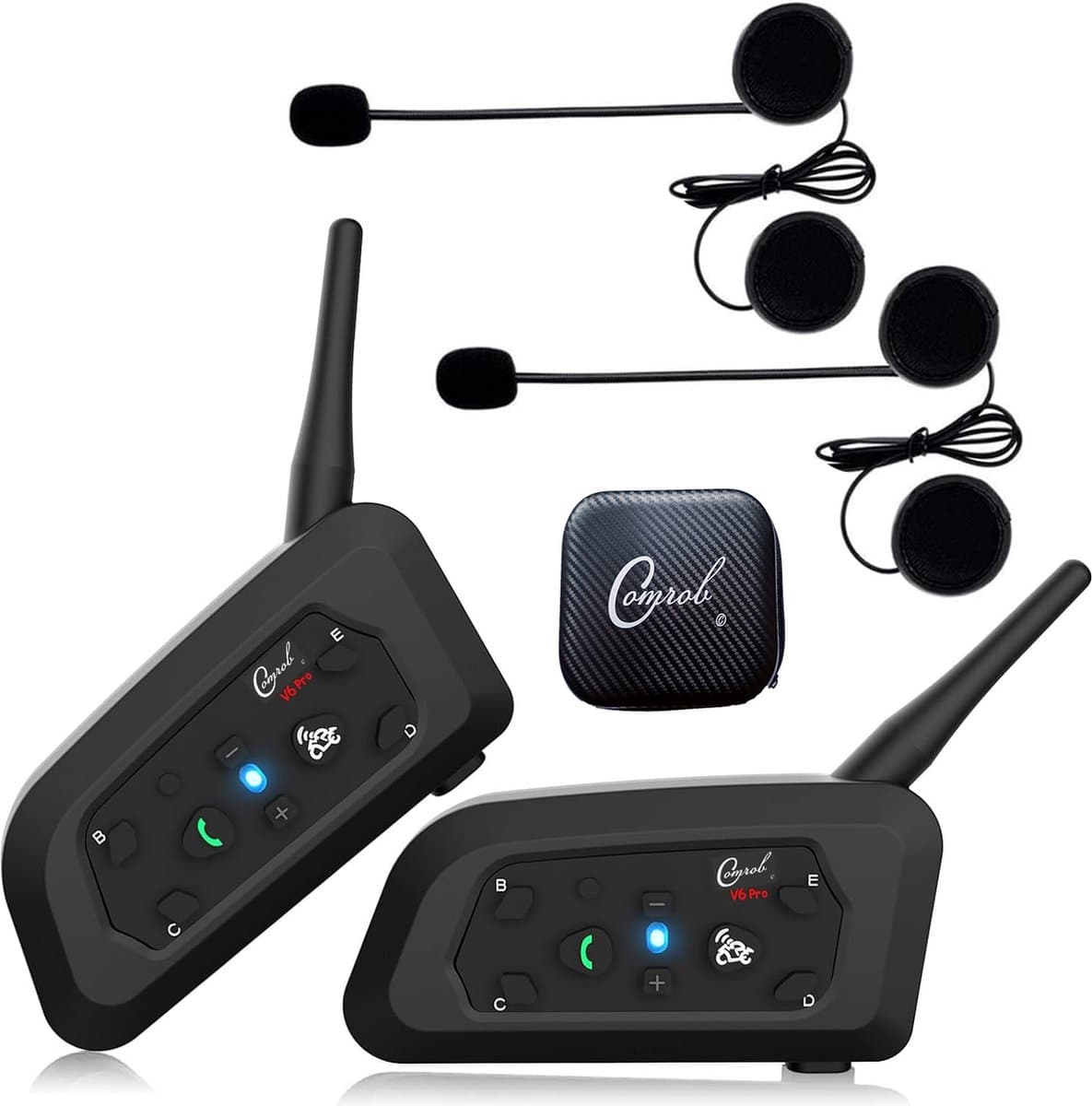 intercom Modules V6 pro NIEUW Motor intercom communicatiesysteem - Bluetooth - 1200 Meter - 2 Stuk(s)
