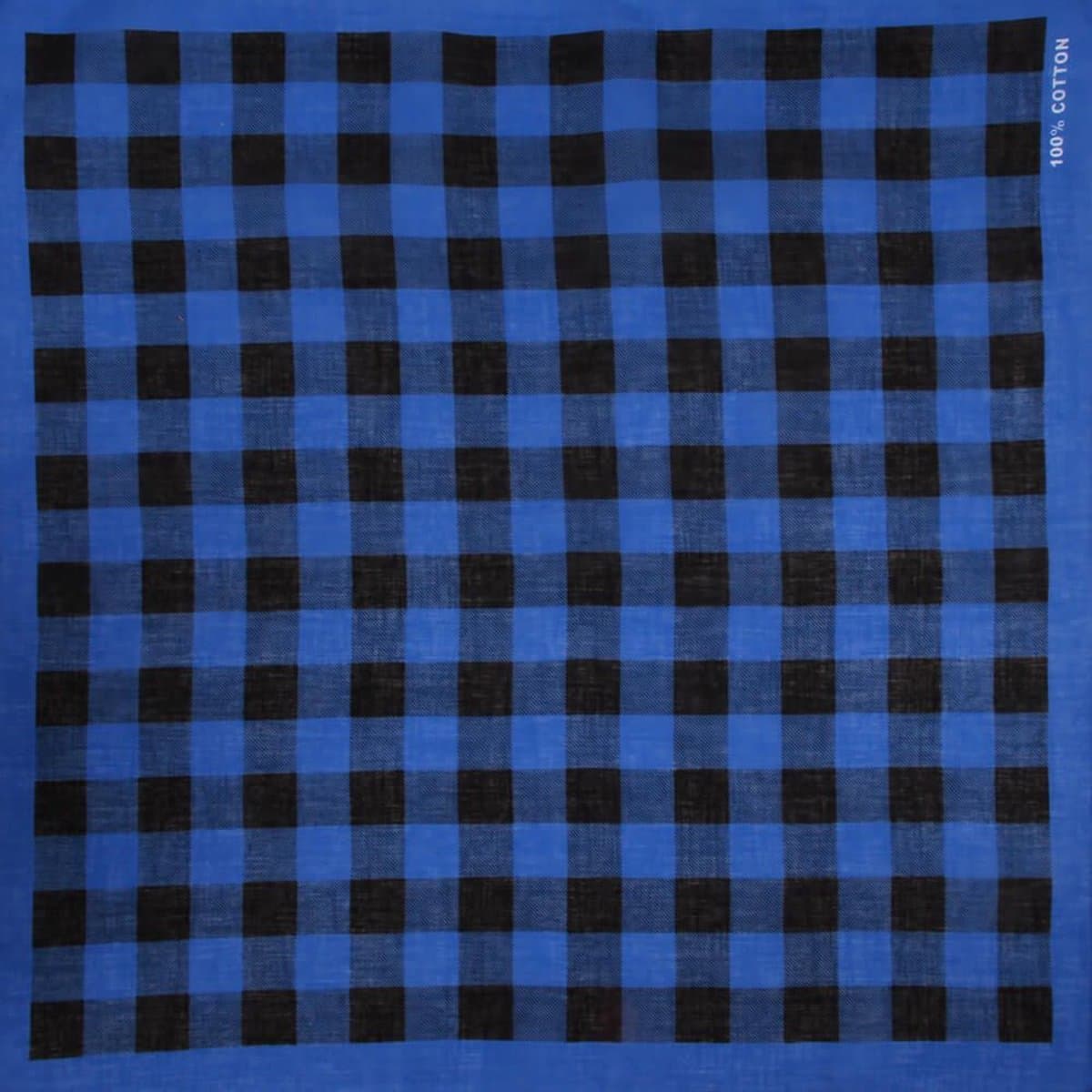 Haarsoires Haarband Bandana Zakdoek 55cm – Ruit Blok Print – Blauw Zwart - Multifunctioneel Accessoire voor Haar, Festivals en Mode - One Size & Unisex