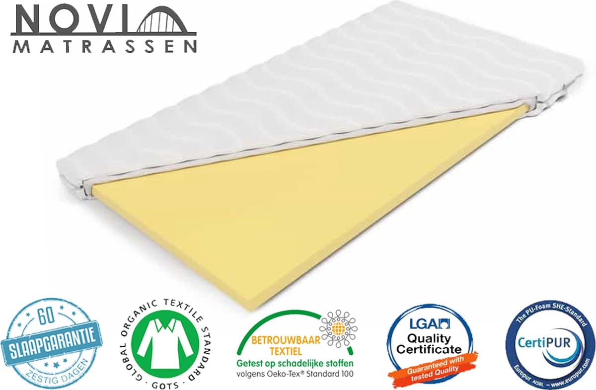Novio - Topmatras - 180x220x9cm - Koudschuim - Hotel kwaliteit - Luxe Tijk - Topper Matras