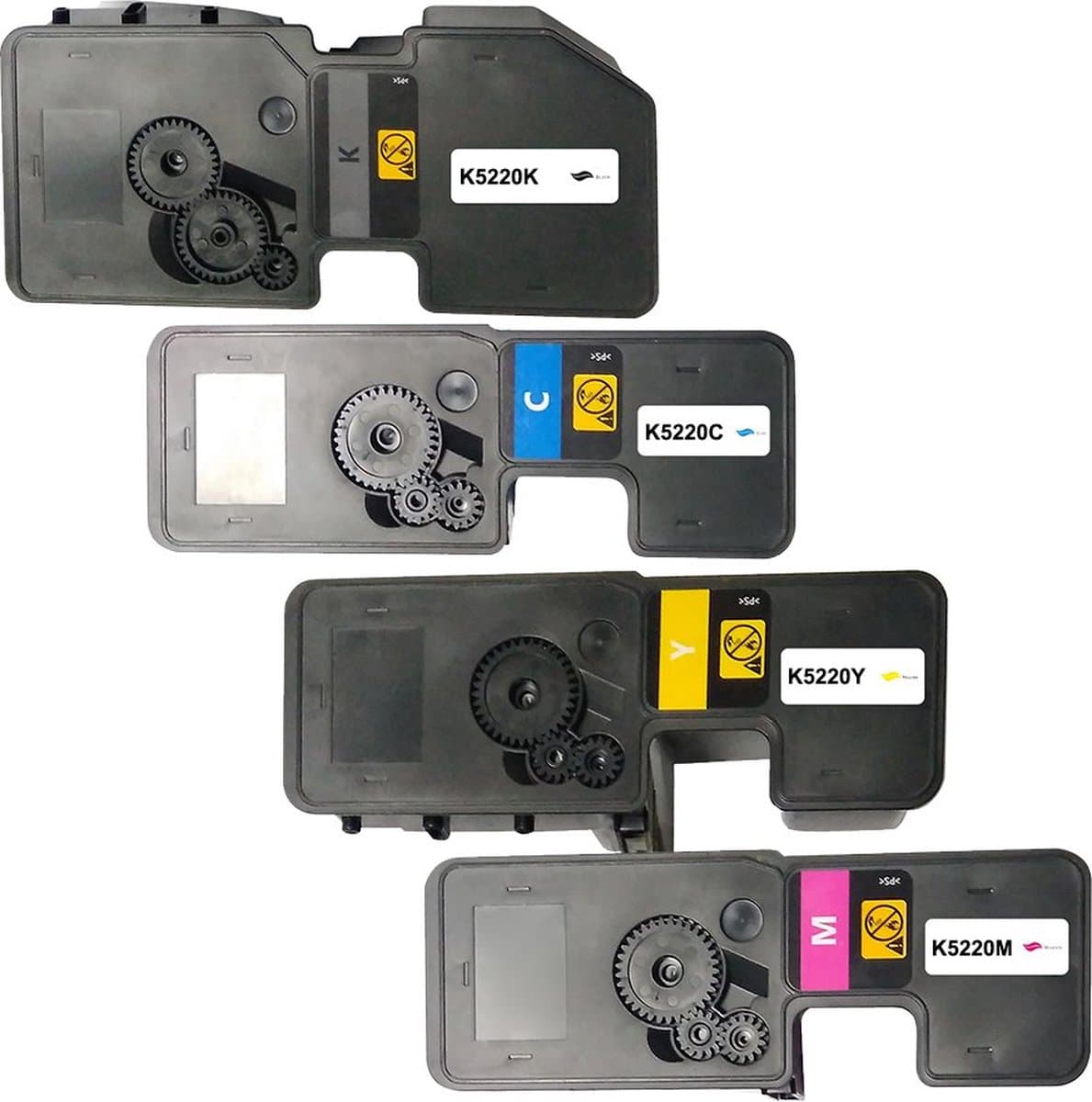 Kyocera TK-5220K TK-5220C TK-5220M TK-5220Y 4-Pack Set - Huismerk - Compatible - M5521cdn M5521cdw P5021cdn P5021cdw - TK-5220K compatible - TK-5220K alternatief - Kyocera inktcartridge