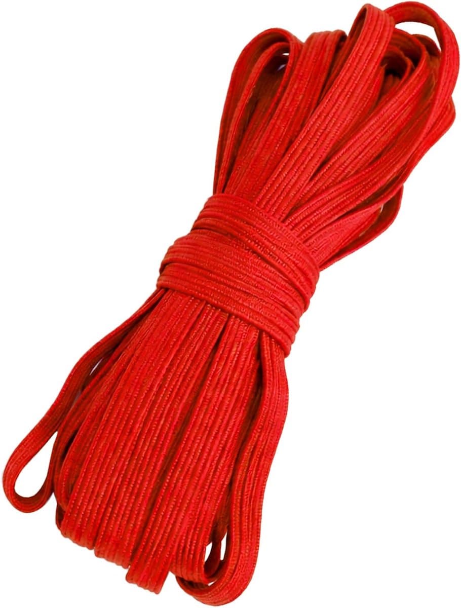 Elastisch Koord - Rekbaar Band - Maskers Maken - Zacht Materiaal - 5 mm Breedte 25m - Rood