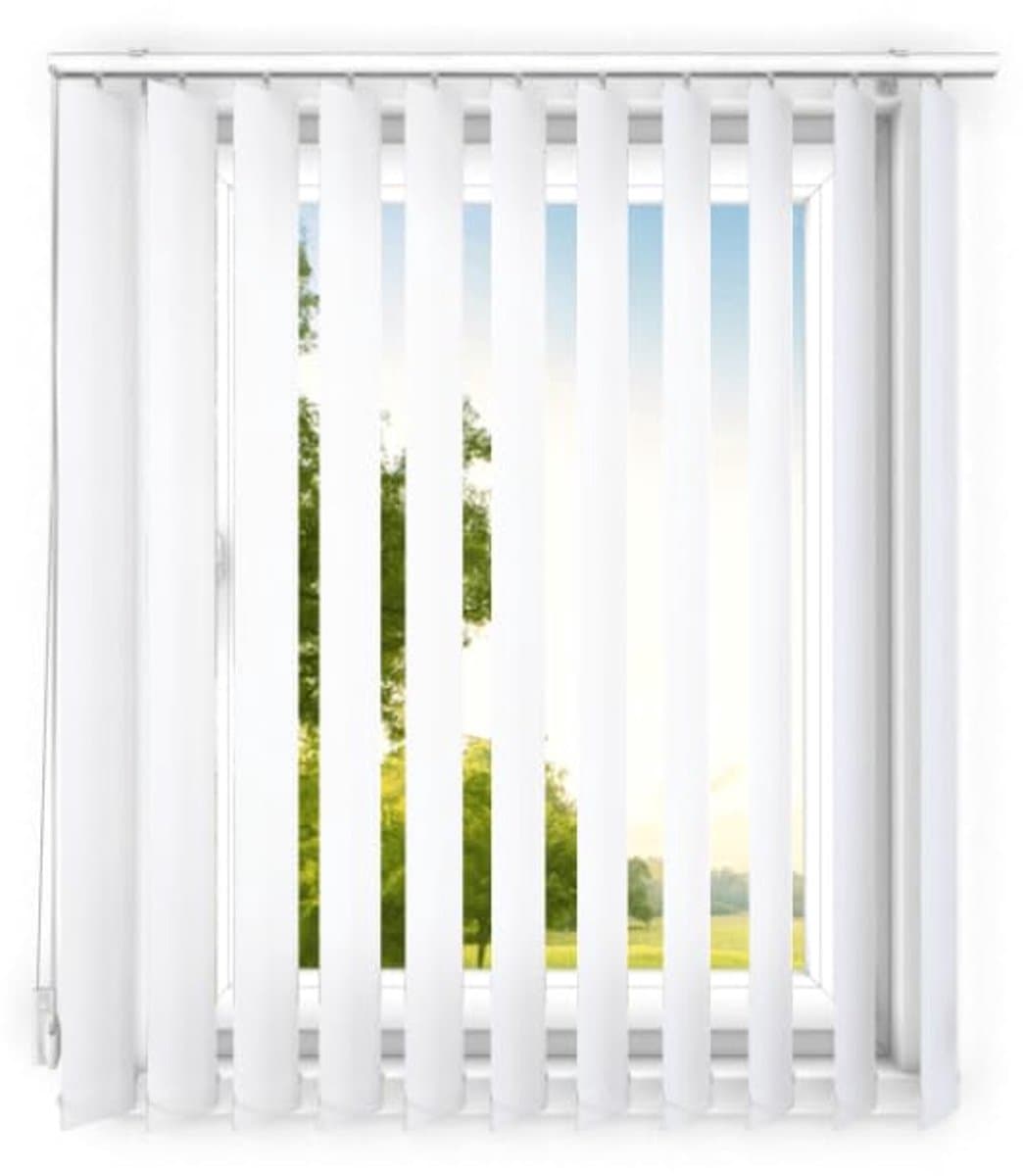 time4blinds - verticale lamellen - lamellen voor kantoorwerkplekken en voor thuis - Slaapkamer Jaloezieën - Keuken Jaloezieën - 120x200 cm - Klassiek wit