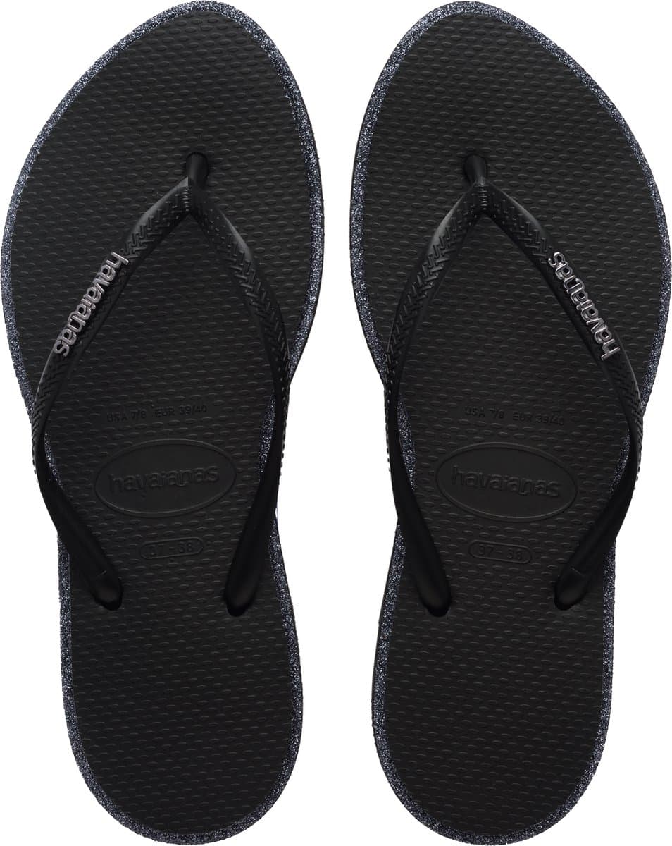 Havaianas HAV. SLIM POINT GLITTER Zwart/Zwart Dames Slippers - Zwart/Zwart