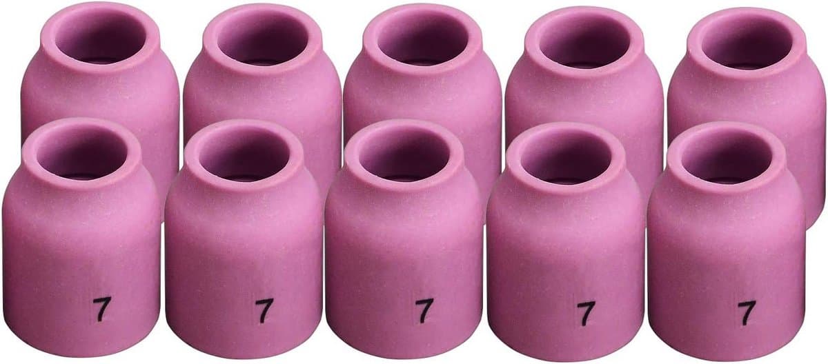 10x TIG Gaslens Alumina Keramische Opzetstukken #7 (D11.0mm) voor diverse TIG Lastoortsen