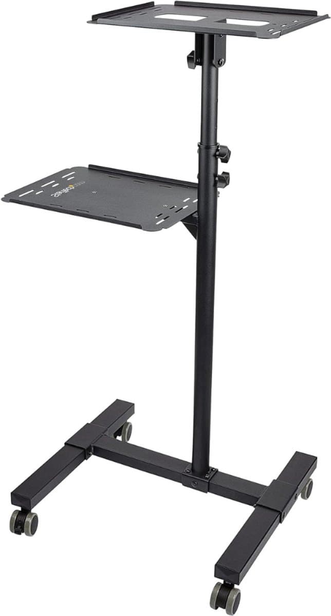 Nexvo® Beamer Statief - Projector Statief Met Wieltjes – Beamer Statief Met Laptop Verdieping – Zwart - 51cm x 46cm x 146cm