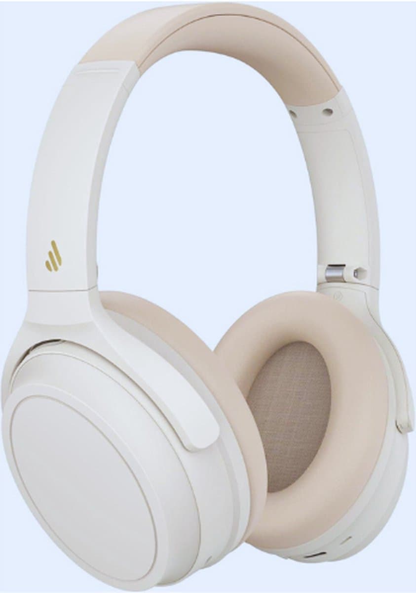 Actieve Noise Cancelling Hoofdtelefoon - 68 Uur Afspeeltijd - AI Oproep Ruisonderdrukking - Dubbele Verbindingen - Licht en Opvouwbaar - Snel Opladen - Bluetooth 5.3 - Ivoor