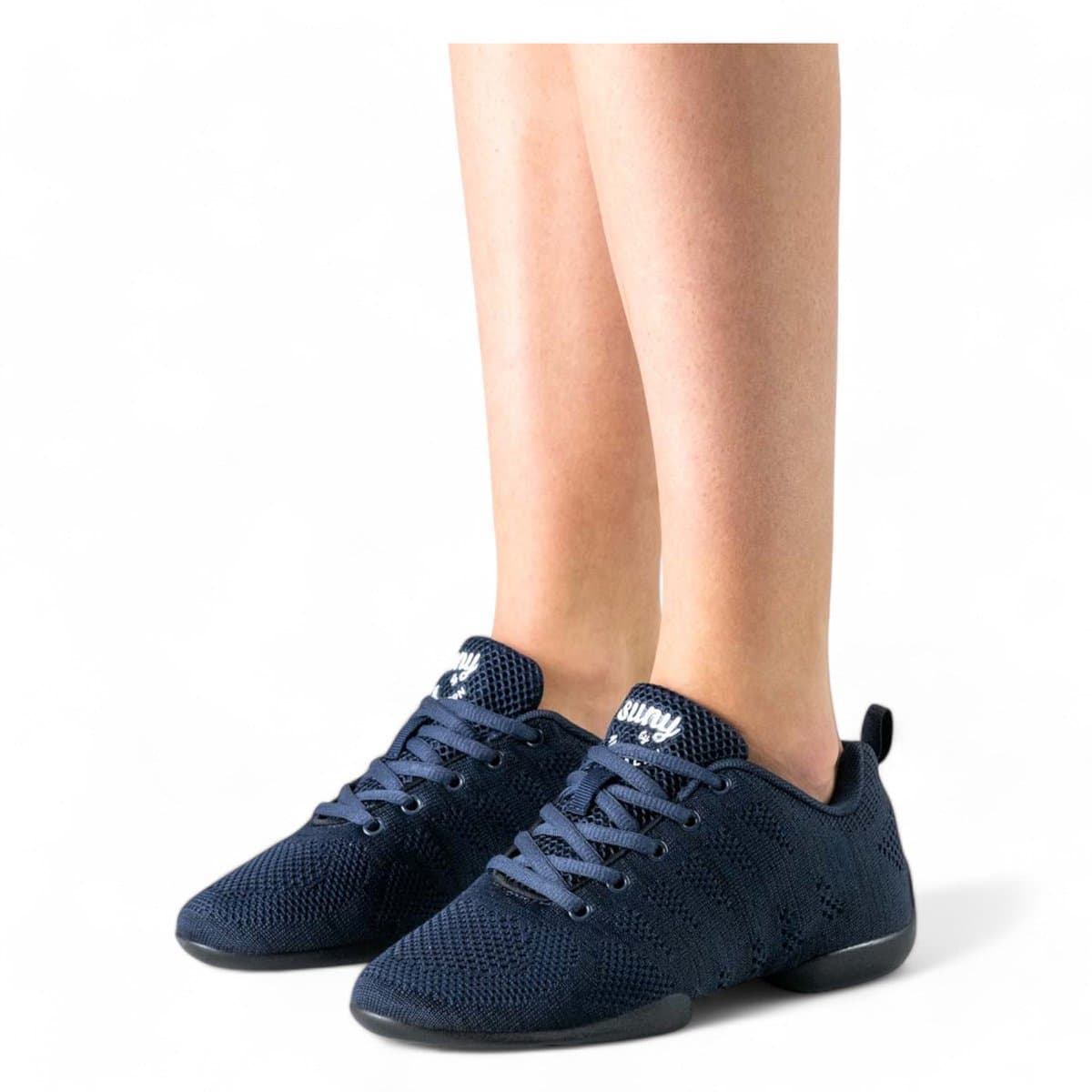 Suny 130 Bold - Lichte en comfortabele dames danssneaker - Flexibele Splitzool - Draaibewegingen moeiteloos met spinpoint - Uitneembare voetbed - Latin, Salsa, Jazz - SUNY - Zwart/Blauw - 42