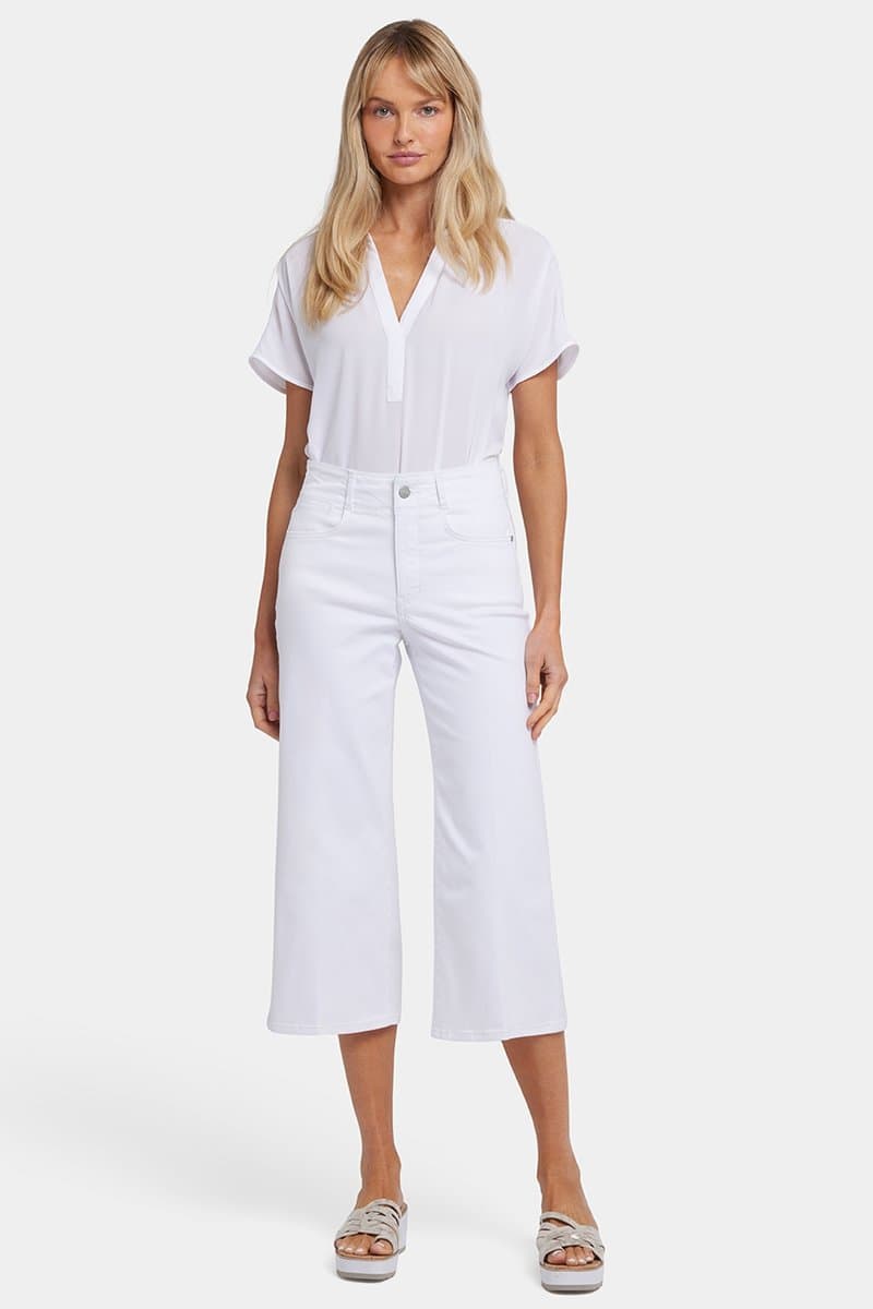 Brigitte wijde pijp Capri Jeans met hoge taille