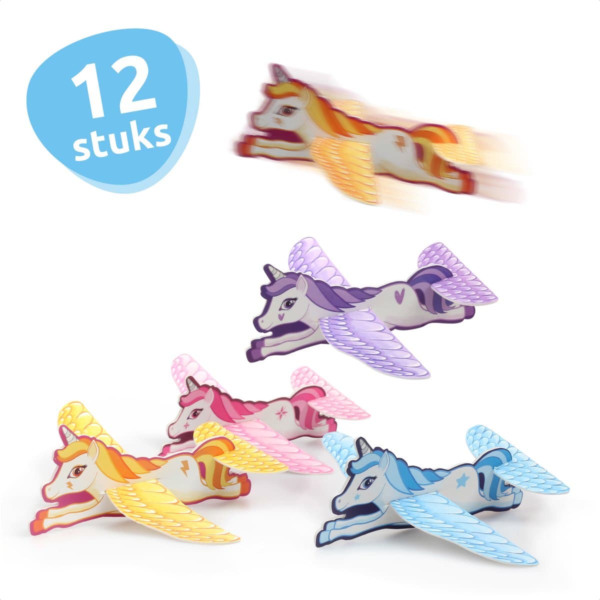 Isa's Friends® - Uitdeelcadeaus Vliegende Unicorns - 12 stuks - Traktatie