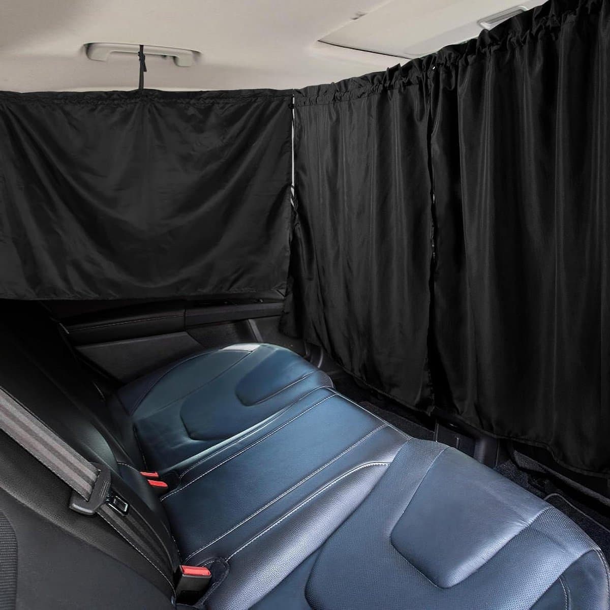 Auto Scheidingsgordijn - Privacy Gordijn - Meer Privacy - Perfecte Pasvorm - 3-delige Set - Zwart