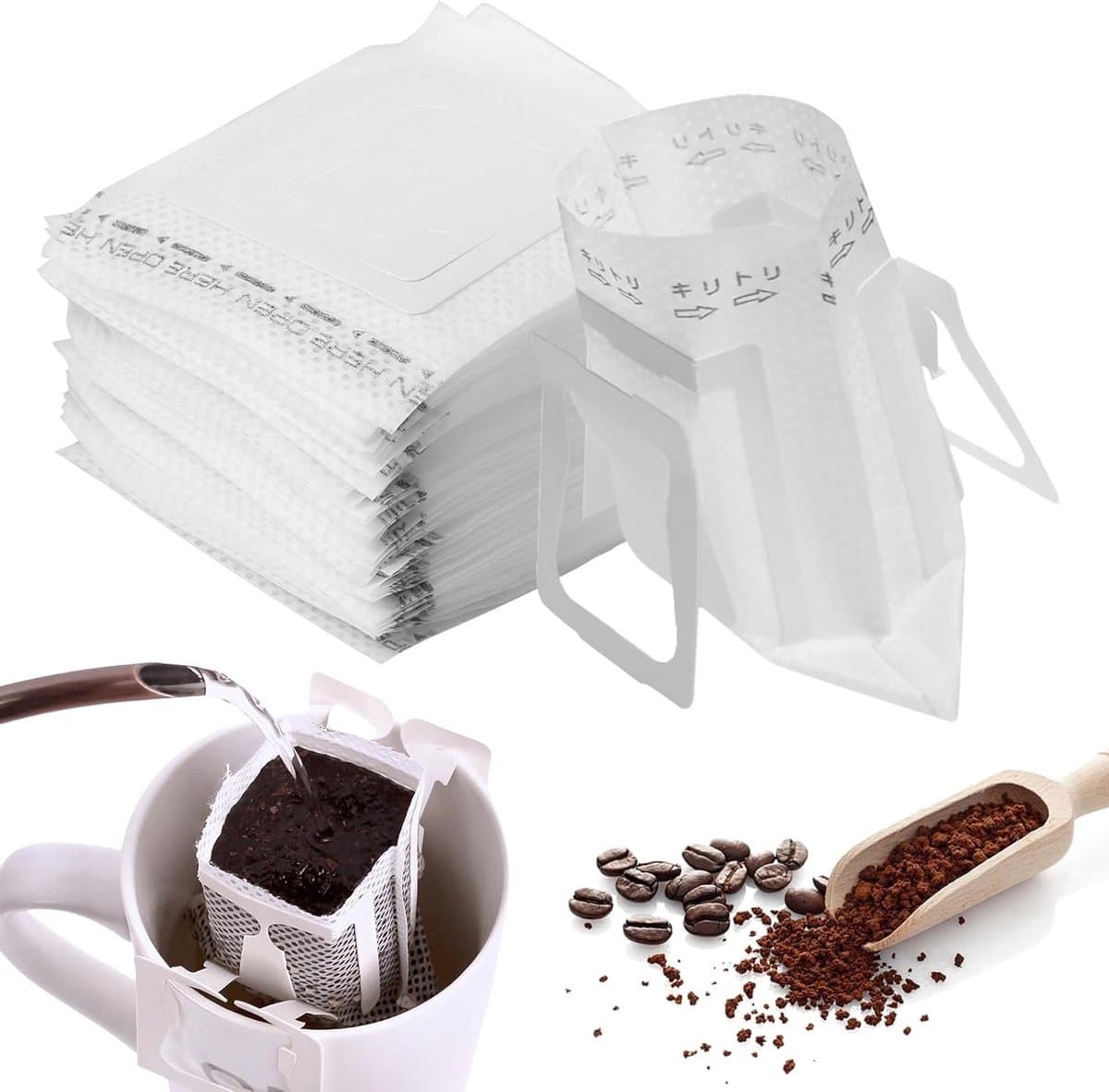 200 Stuks Koffiefilters voor Camping en Thuisgebruik - Draagbare Papieren Filters voor Koffiezetten, Ideaal voor Reizen en Kantoor