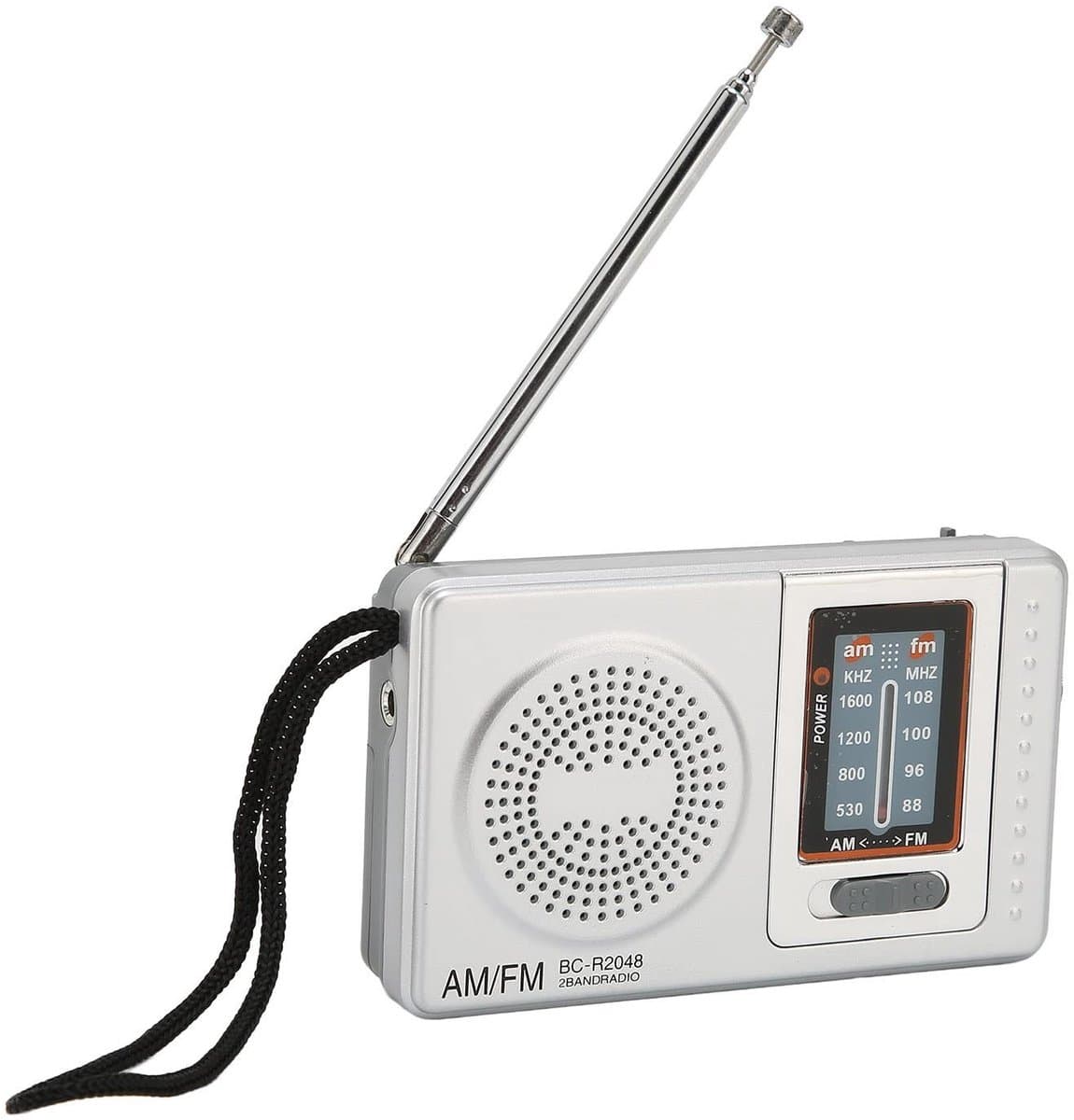 Vt products - Draagbare radio - AM FM radio - Hoge kwaliteit luidspreker - Zilver Grijs - Persoonlijke radio - Geschikt voor thuis en onderweg - Compa