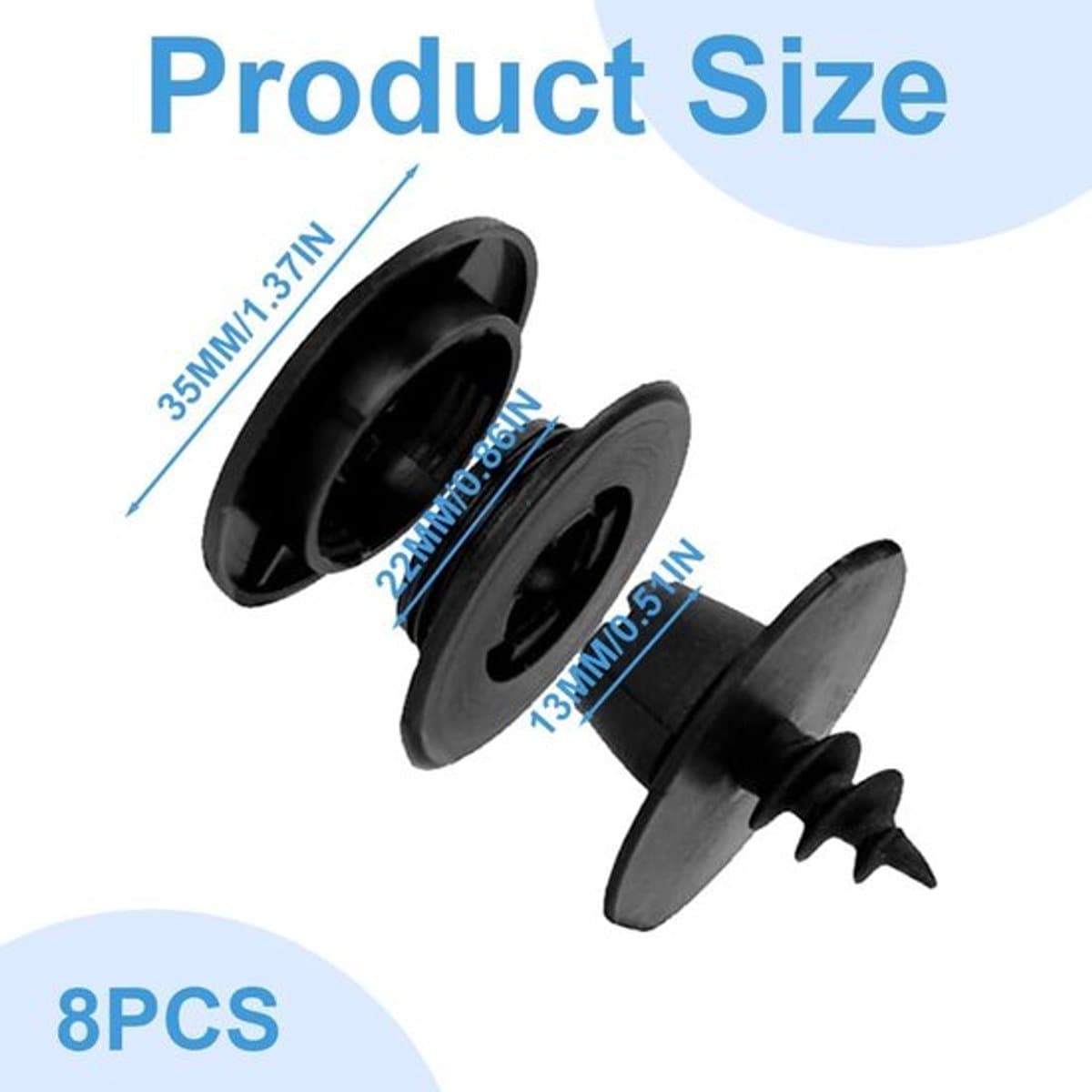Auto Vloermat Bevestigingsclips - Universeel 3-in-1 Fixclips - Zwart - Autoteppen - 8 Stuks - Auto Vloermat Fixatie - Bevestiging voor Autoteppich