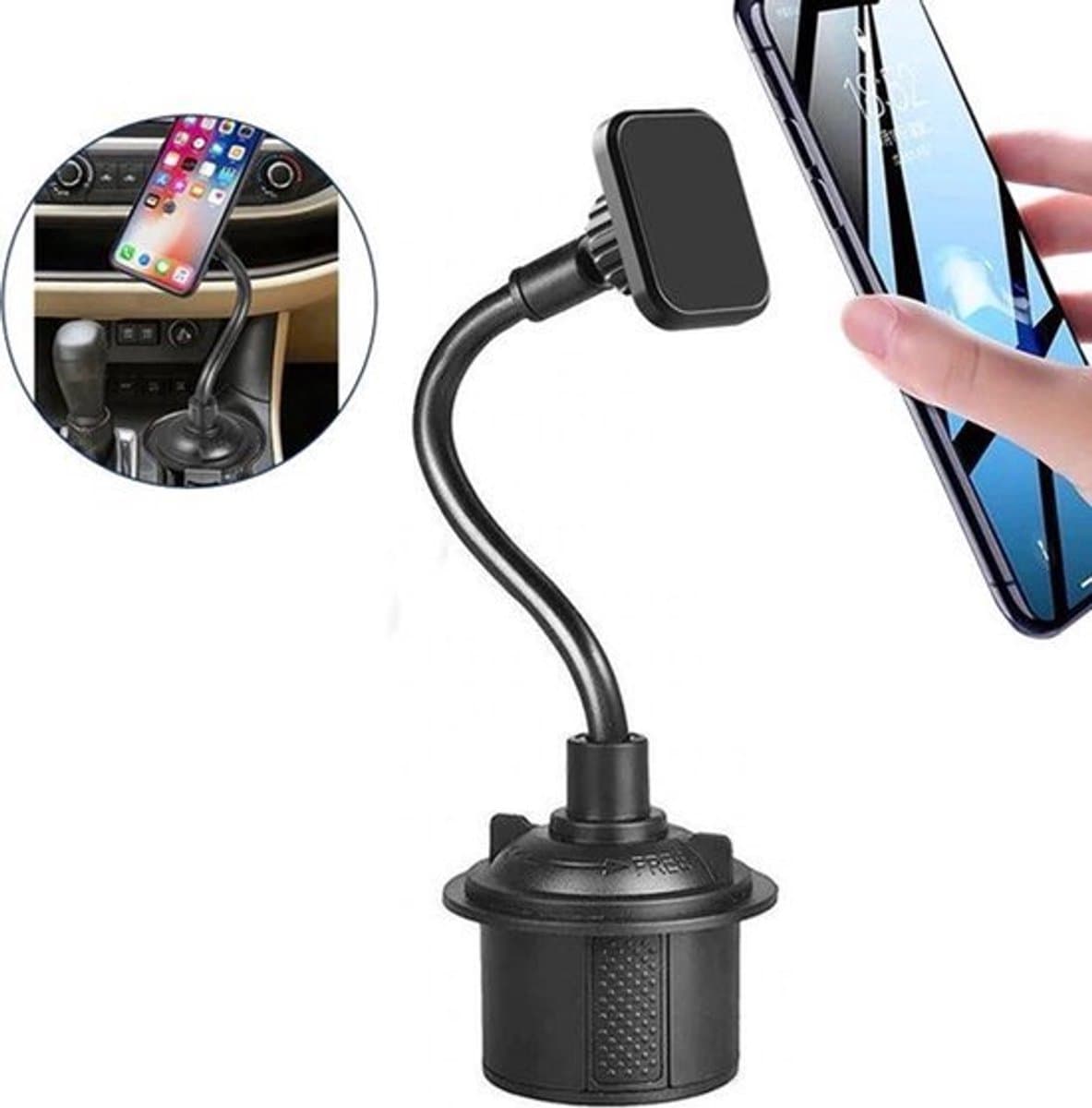 Autohouder telefoon smartphone - Telefoon houder auto beker - Telefoonhouder auto - Bekerhouder - Magnetisch