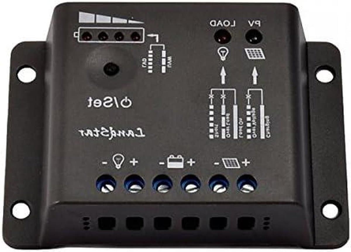 Solar Laadregelaar - Zonnecontroller - Energie Management - Automatische 12V/24V - 5A - Grijs