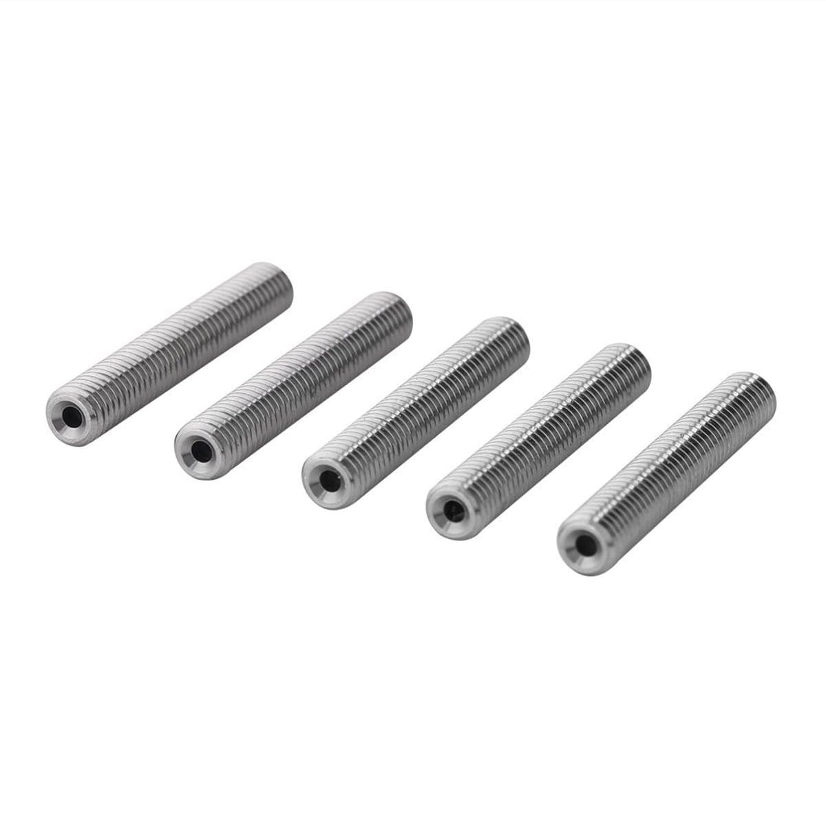 Byshayne- Mondstukhals 5 stuks - Roestvrij Staal - PTFE Buis - Geschikt voor 3D-printers - MK8 Extruder - 1,75 mm Filament - 3D-printer Mondstukken