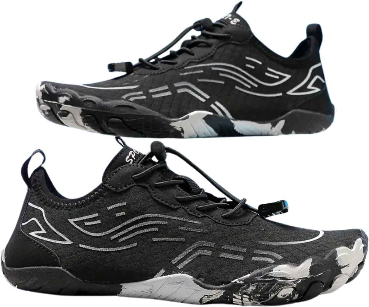 Livano Barefoot Schoenen - Waterschoenen - Aquashoes - Afzwemschoenen - Zwemles - Dames & Heren - Fitness - Sportschoenen - Zwart - Maat 36.5