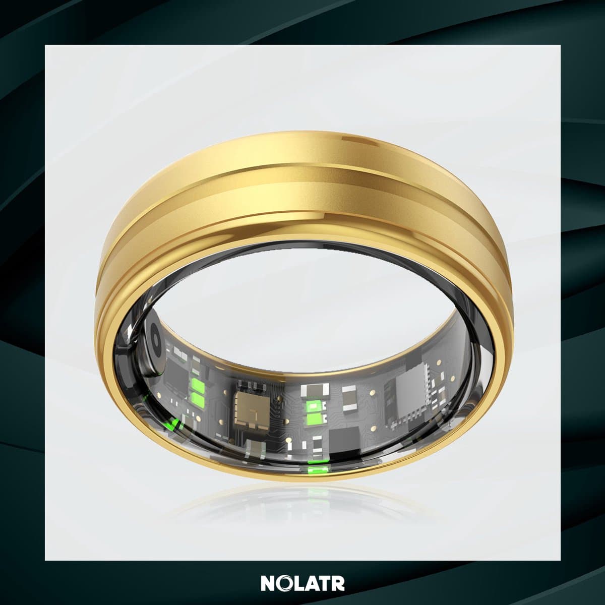 NOLATR Pro, Slimme Ring met Stappenteller, Activiteitstracker & Hartslagmeter – Zonder Abonnement & Nederlandse App – Goud – Maat 11