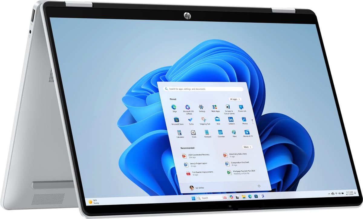 HP OmniBook 5 Flip 14-fp0075nd Intel Core 7 150U Hybride (2-in-1) 35,6 cm (14") Touchscreen 2K 16 GB LPDDR5-SDRAM 512 GB SSD Wi-Fi 6E (802.11ax) Windows 11 Home Zilver