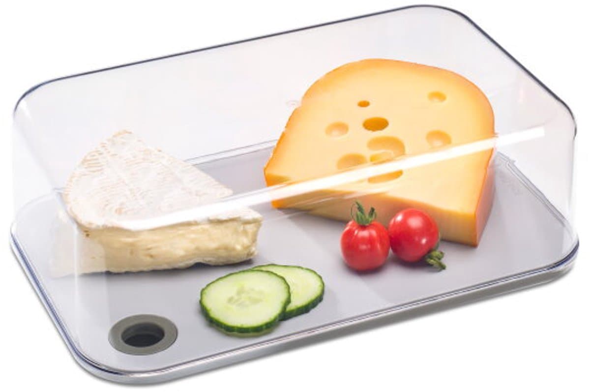 Mepal - Kaasstolp Modula - 2800 ml - wit - inclusief snijplank - zicht op inhoud - vershouddoos - kaasbak