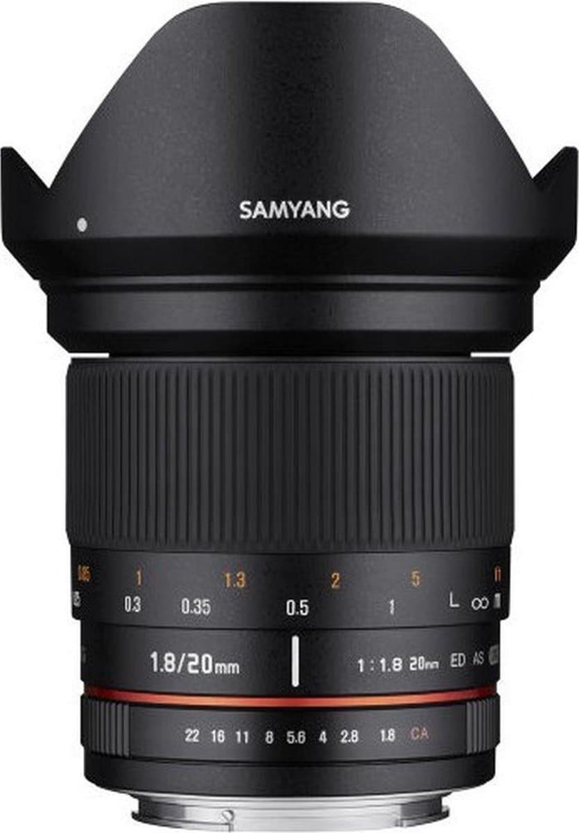 Samyang 20mm - F1.8 ED AS UMC - Geschikt voor Sony Systeemcamera's