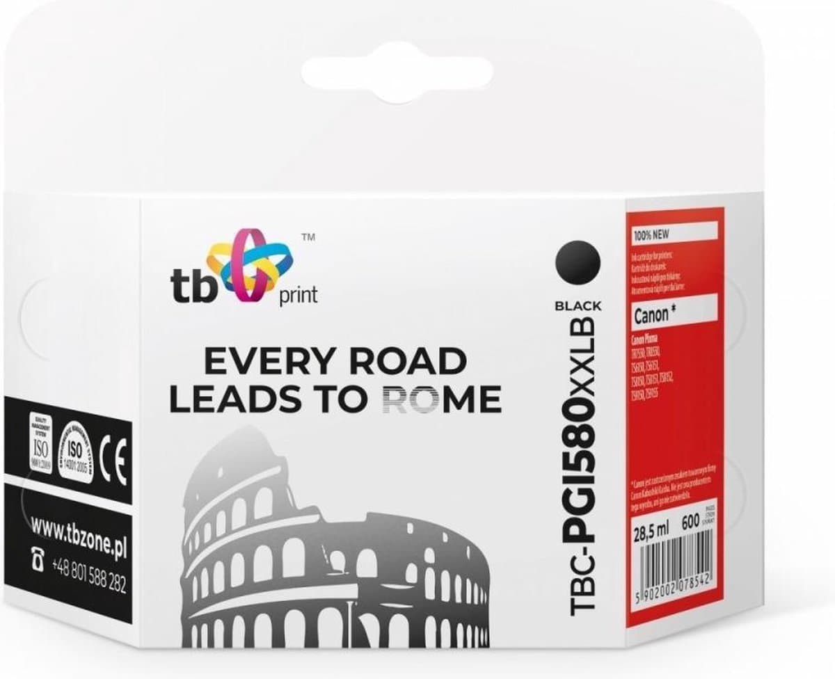 TB Print TBC-PGI580XXLB inktcartridge 1 stuk(s) Compatibel Zwart