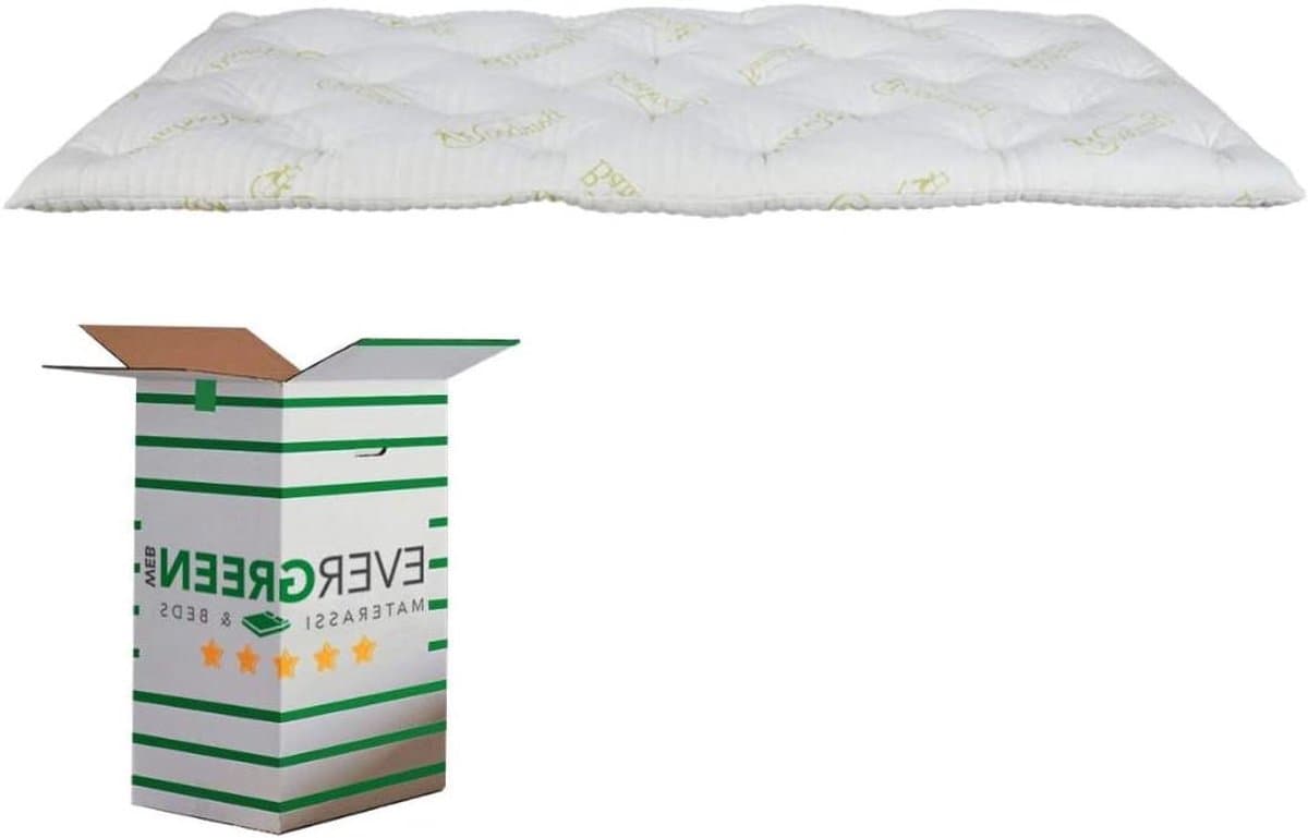 Topper Matras - Matrasbeschermer Topper - Extra Slaapcomfort - Traagschuim Vulling - 80x190 cm - Bamboo