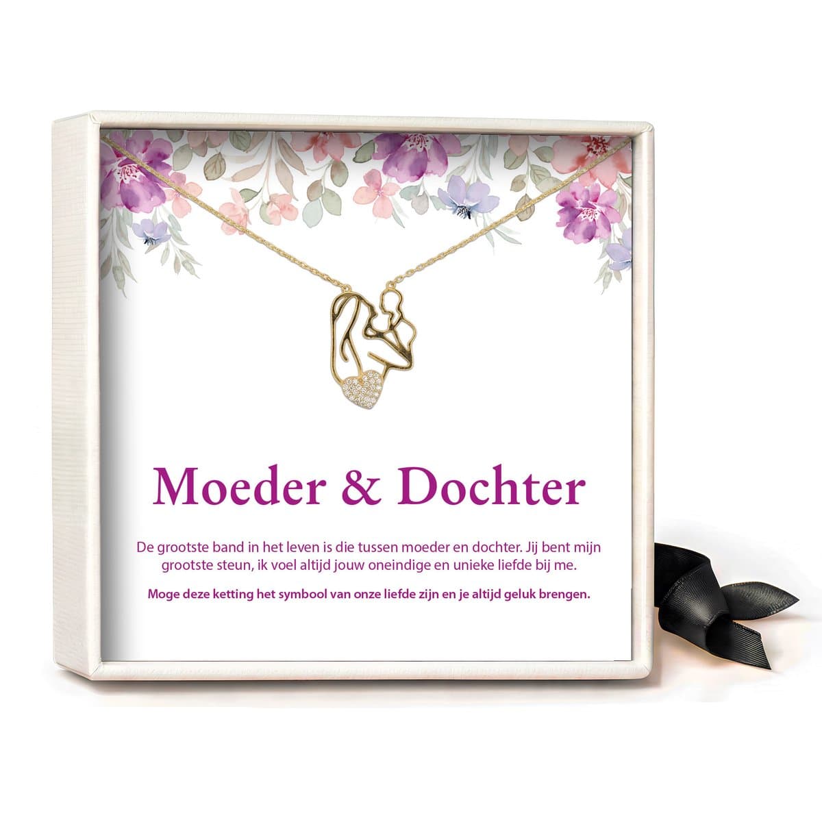 Pera Jewelry - 925 sterling zilveren Moeder & Baby ketting - Moeder & Dochter - Collier - Ketting Dames - Ketting met Hanger