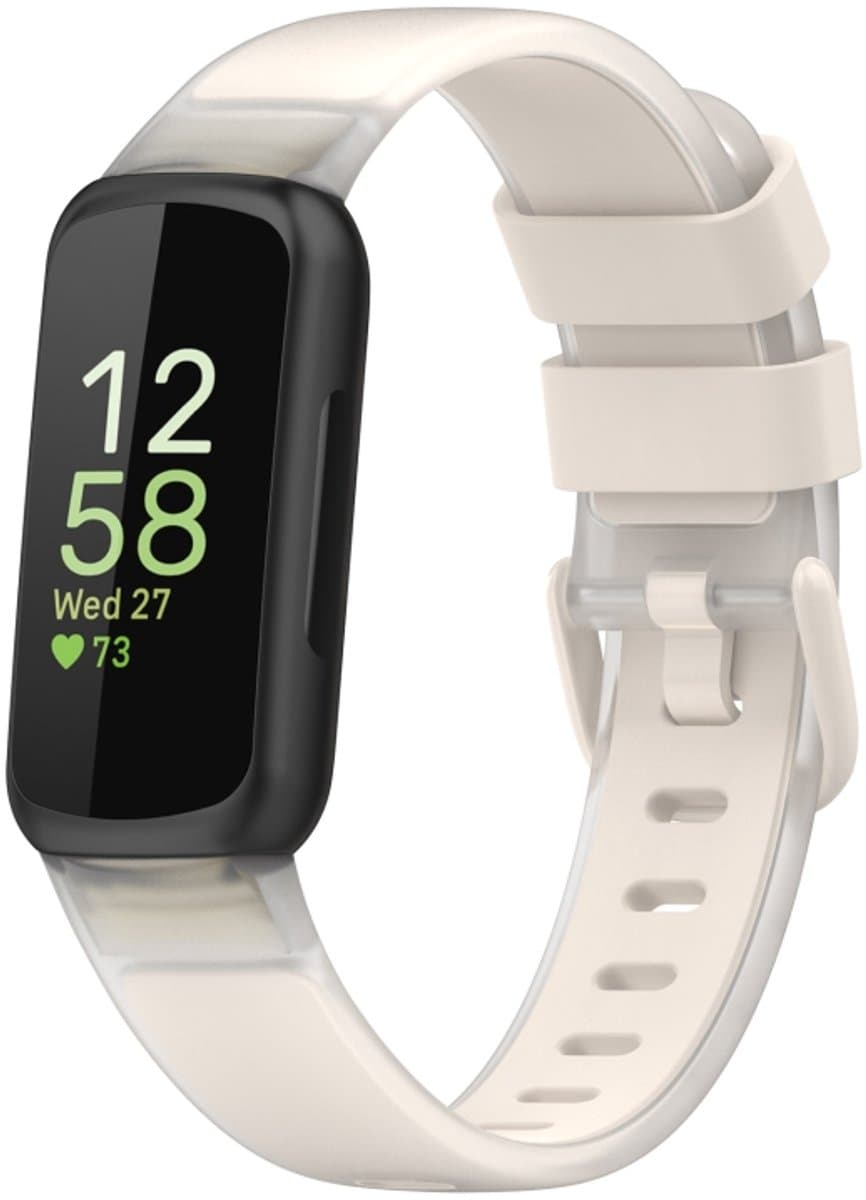 Voor Fitbit Inspire 3 tweekleurige transparante siliconen horlogeband (Starlight-kleur)