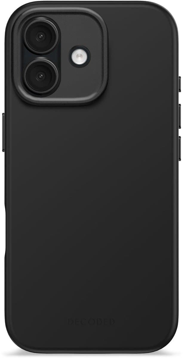 DECODED Siliconen Hoesje Geschikt voor iPhone 17 - Premium Soft-Touch Materiaal - Antibacteriële Coating - Geschikt voor MagSafe - Phantom Zwart