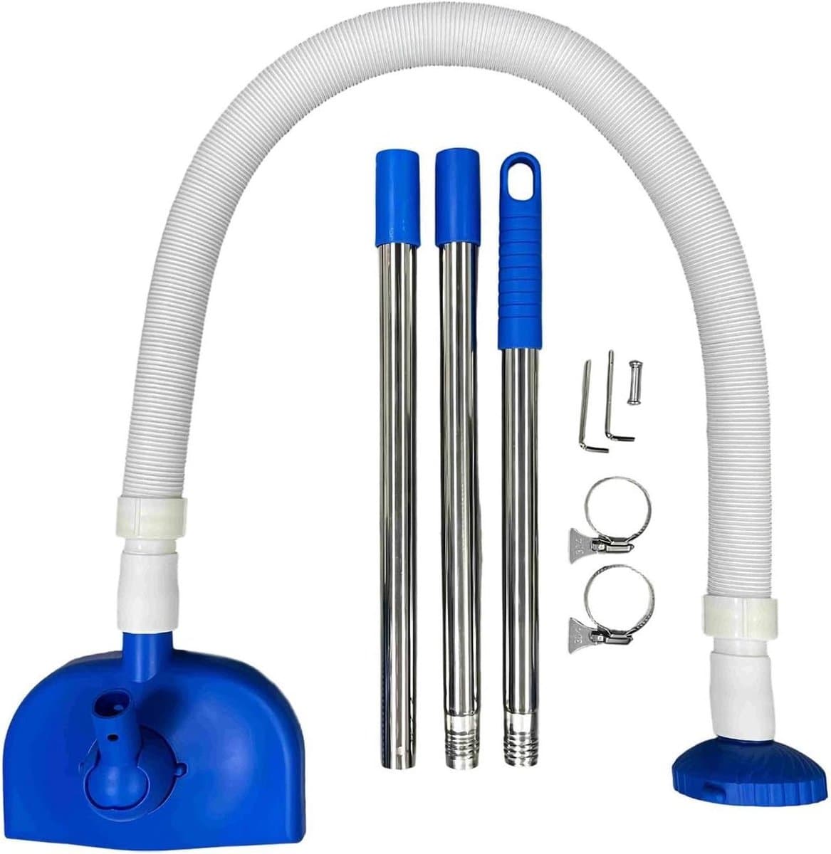 Automatische Zwembadreiniger - Waterstofzuiger Badkuip - Zwembad Onderhoud - Efficiënte Vuilverzameling - 155 cm - Blauw