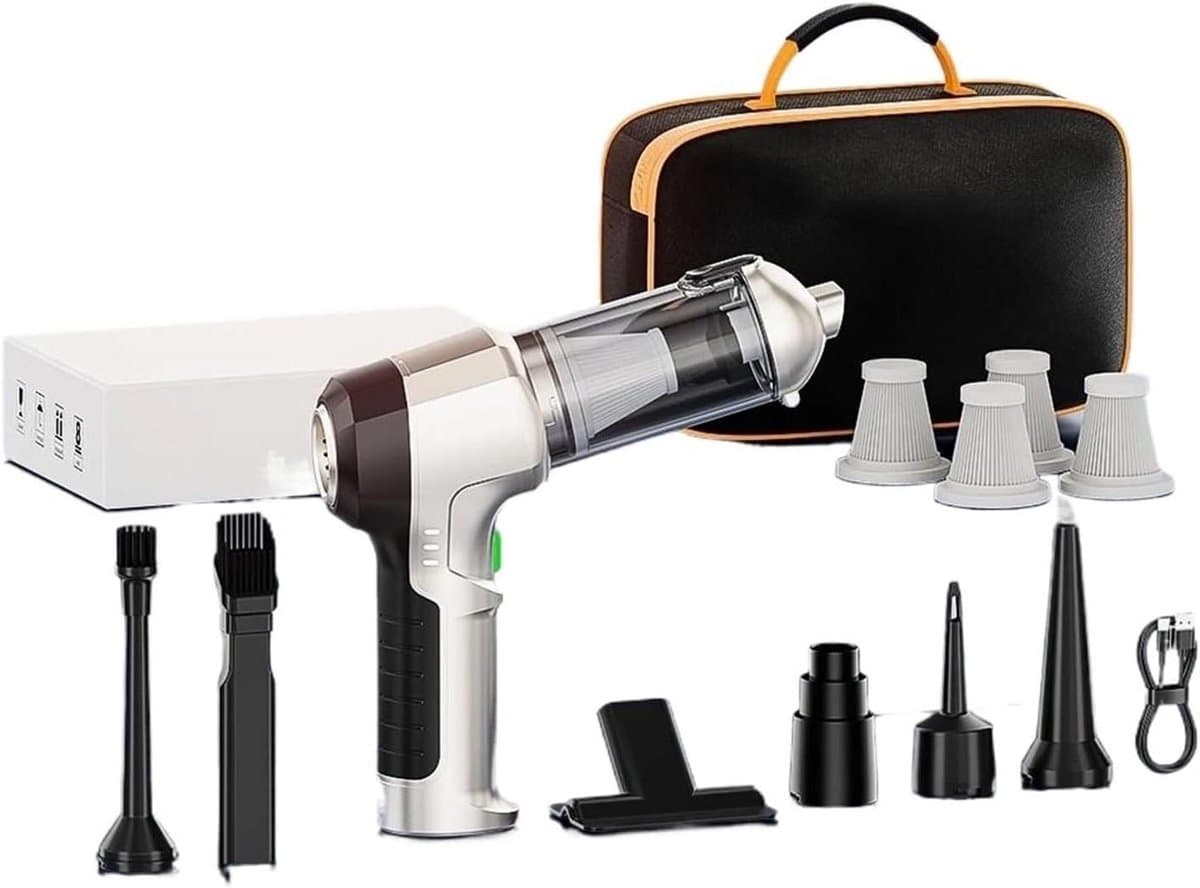 Draagbare Auto Stofzuiger - Handstofzuiger Kruimeldief - Auto Interieur Reinigen - Krachtige Zuigkracht 15KPa - 0.2L Stofbak - Zwart